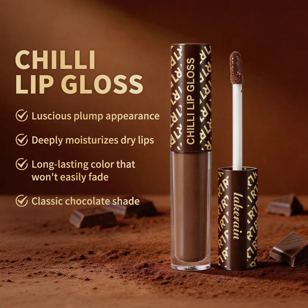Chocolate Chilli Lip Gloss Instant Plump & Hydrated Repair Dry Lips Glossy Finish Moisturizing Non-drying Lip Plumper Daily Lip Oasis Select