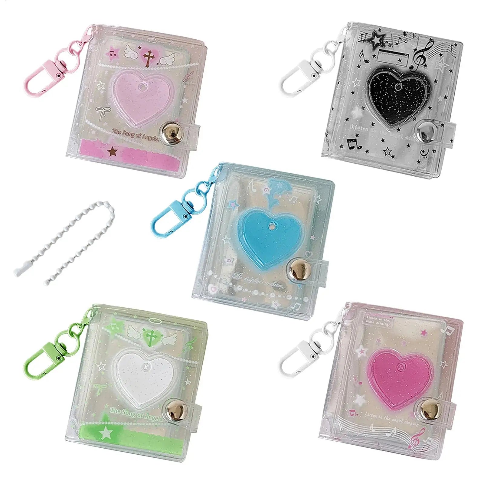 Mini Photo Albums Key Chain Decoration PVC Photos Holder Pockets Accessories For Photos Cards Keychain Pendant Card Holder Oasis Select