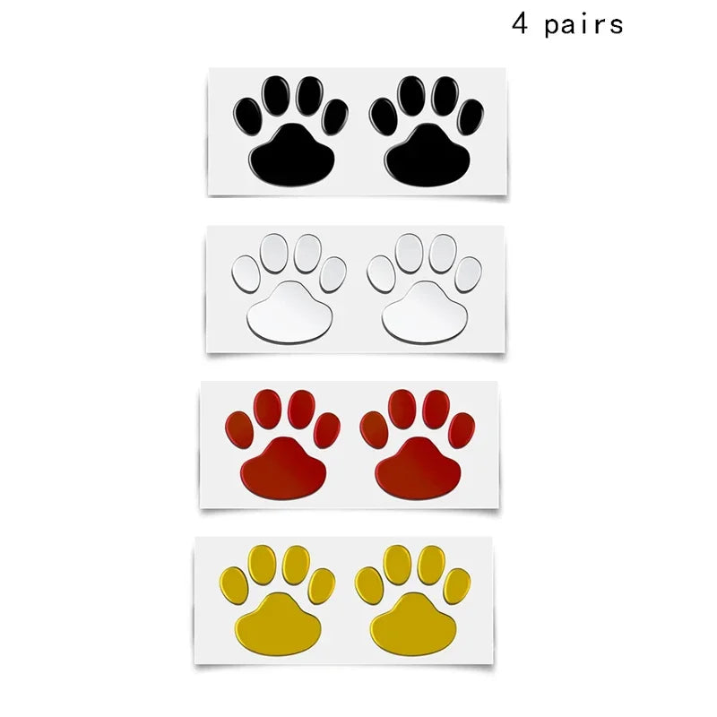 1/2/3/4pairs Door Mirror Cat Dog Footprint Puppy Claw Car Stickers Footprint Sticker Windshield Decals Bumper Car Window Decals Oasis Select Mixed 4pairs