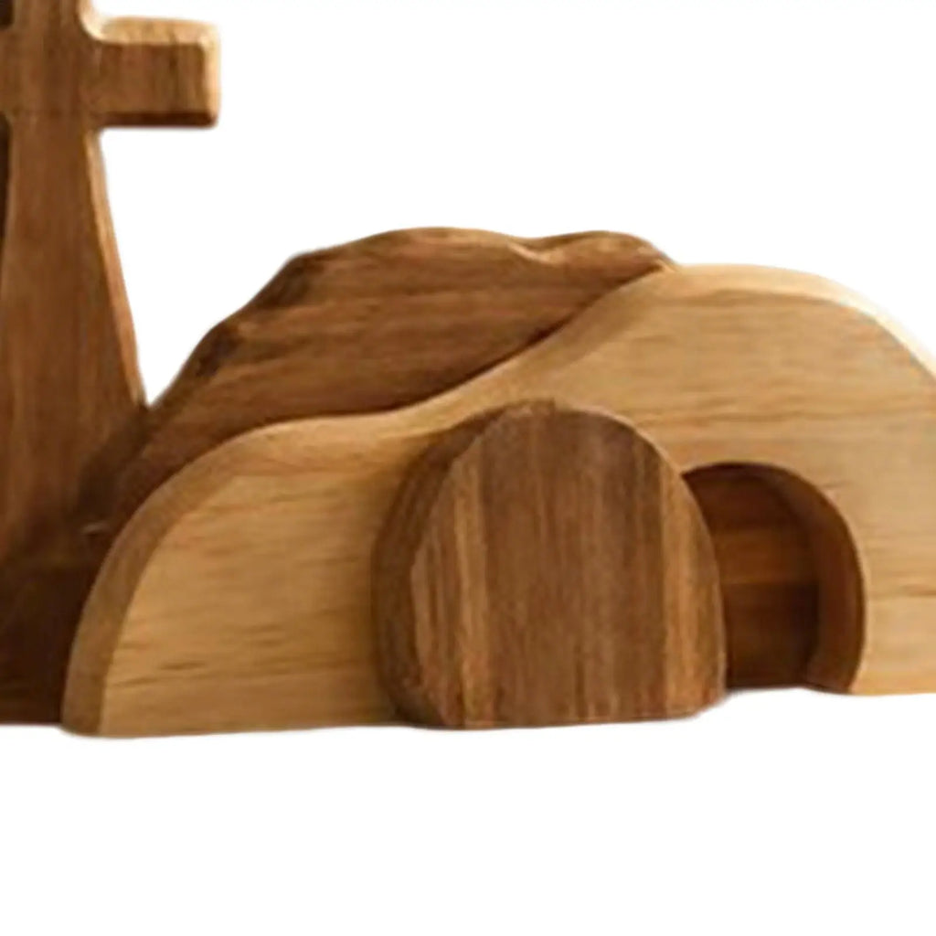 Empty Tomb Easter Scene And Cross Decoration Wooden Easter Resurrection Cross Jesus Tomb Tray Set Jesus Nativity Scene Decor Oasis Select
