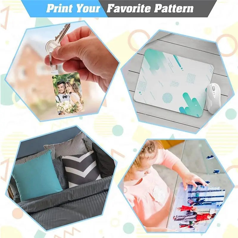 LIKE WISH 82PCS Sublimation Blanks Products Set, Christmas Craft Sublimation Kit DIY Heat Printing Pattern Craft Oasis Select