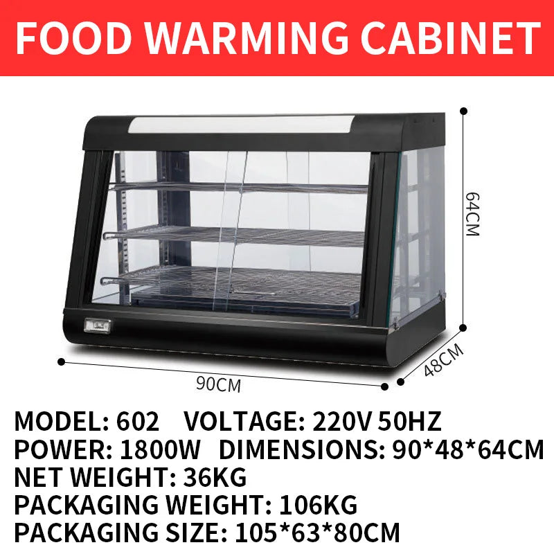 2000W 3-Tier Commercial Food Warmer Cabinet with LED Lighting