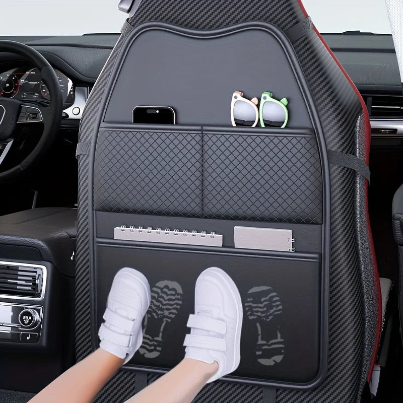 Car Seat Back Protector Anti-Kick Mat with Organizer | Universal