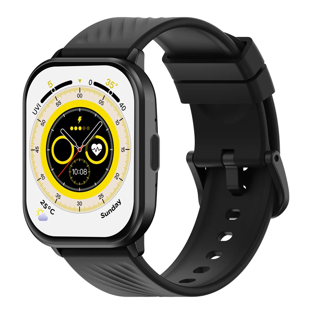 2.03' Smart Watch Men Fitness Tracker Message Push Blue Tooth Call Smartwatch Heart Rate Monitoring Games Sports Voice Assistant Oasis Select BKBKS