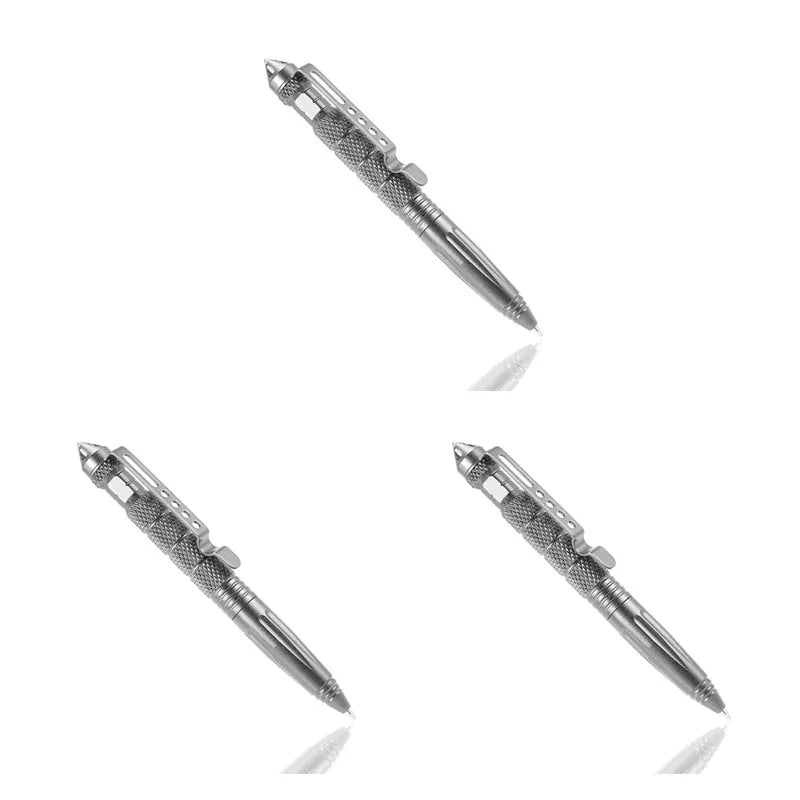 1/2/3/4pcs Multi Functional Tactical Pen High Quality Aluminum Anti Skid Portable Self Pen Steel Glass Breaker Survival Tool Oasis Select 3pcs Sliver