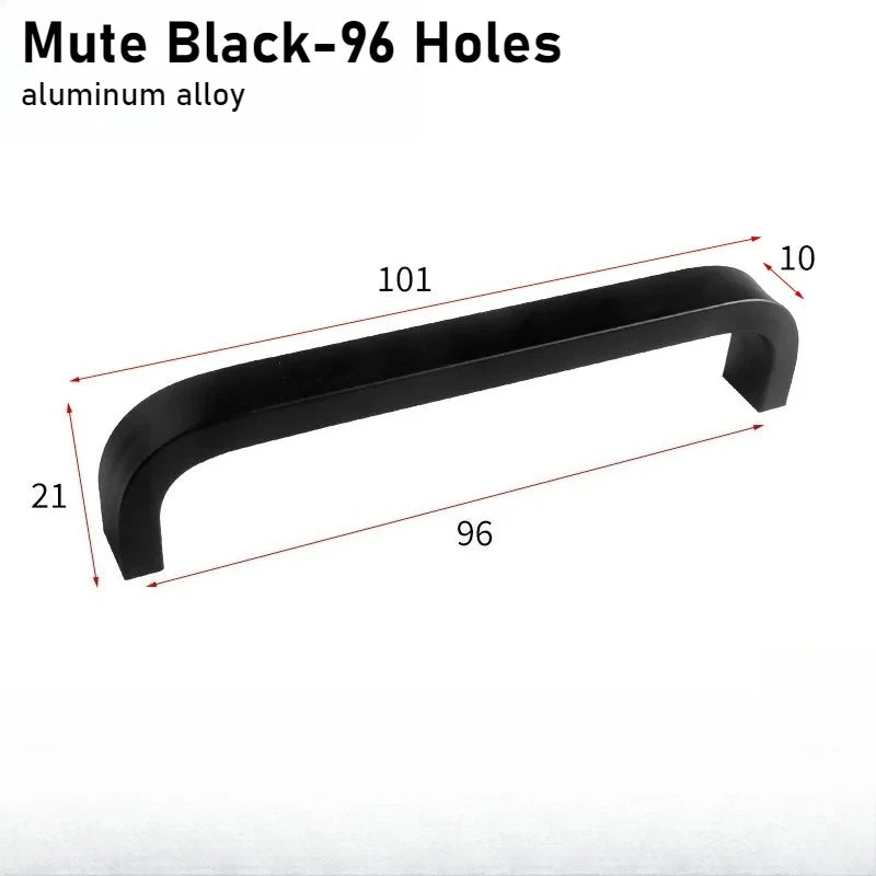 Black/Gold Solid Aluminum Alloy Kitchen Cabinet Handles Drawer Cupboard Wardrobe Door Straight Handle Furniture Hardware Oasis Select 302-96 Matte black