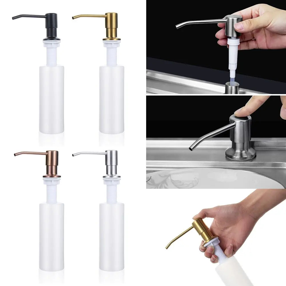 Pump Liquid Hand Wash Stainless Steel Kitchen Supplies Bathroom Accessories Sink Soap Dispenser Lotion Storage Bottle Oasis Select
