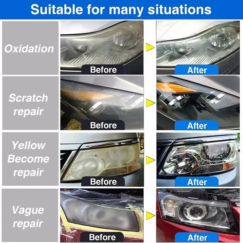 New Car Headlight Polishing Set Liquid Polymer Headlight Restoration Kits Auto Headlamp Scratch Renovation Restorer Auto Repair Oasis Select