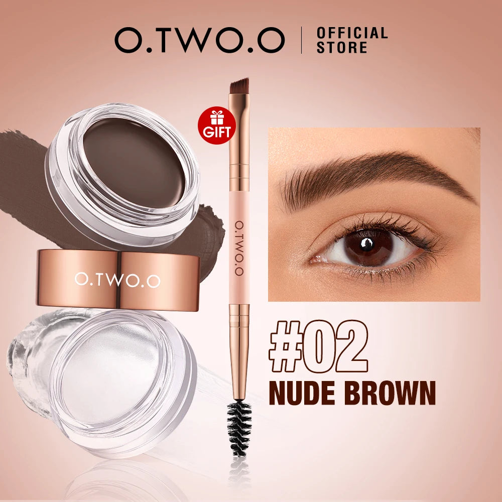 O.TWO.O 2-in-1 Eyebrow Pomade & Brow Gel Wax – Waterproof
