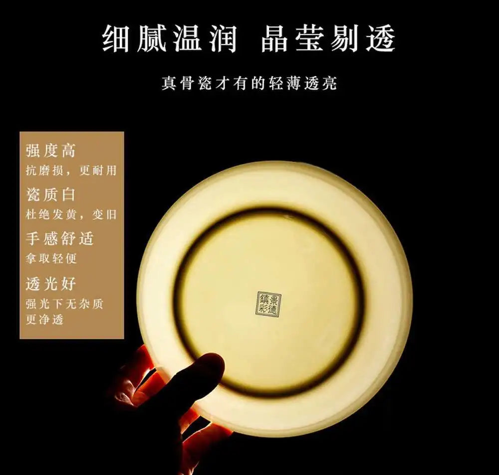 Bone China Gold Border Vegetable Deep Plate Ceramic Tableware Dining Plate Oasis Select
