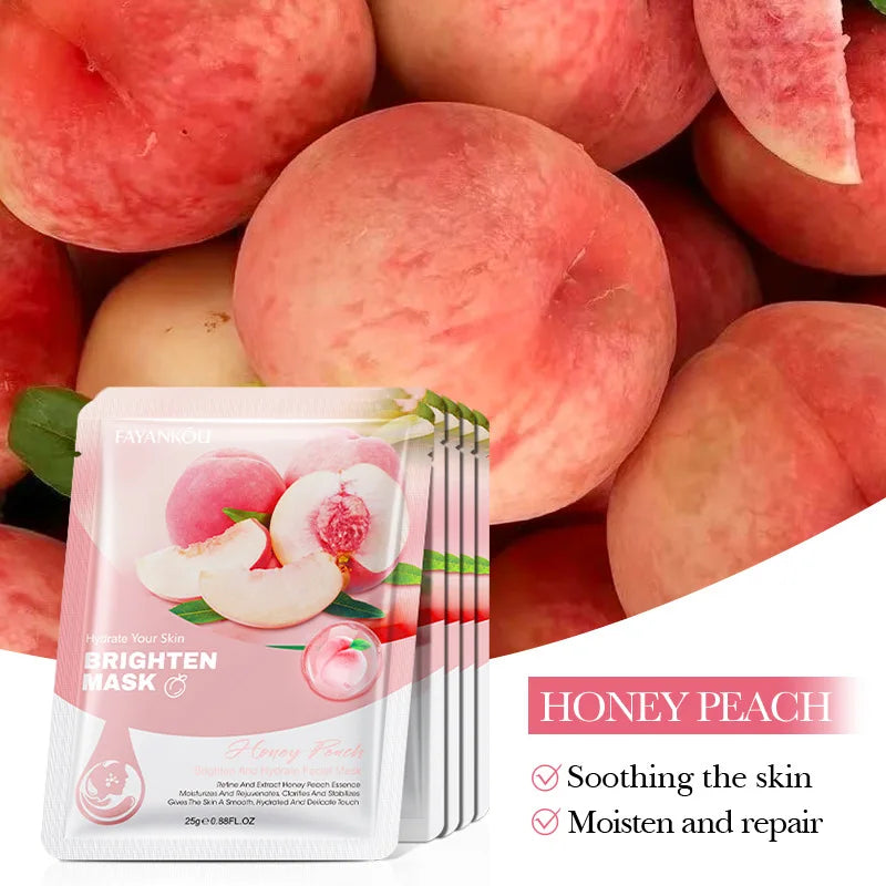 Peach Moisturizing Face Mask 5-Pack – Hydrating Sheet Mask Hydrating Sheet Mask Oasis Select