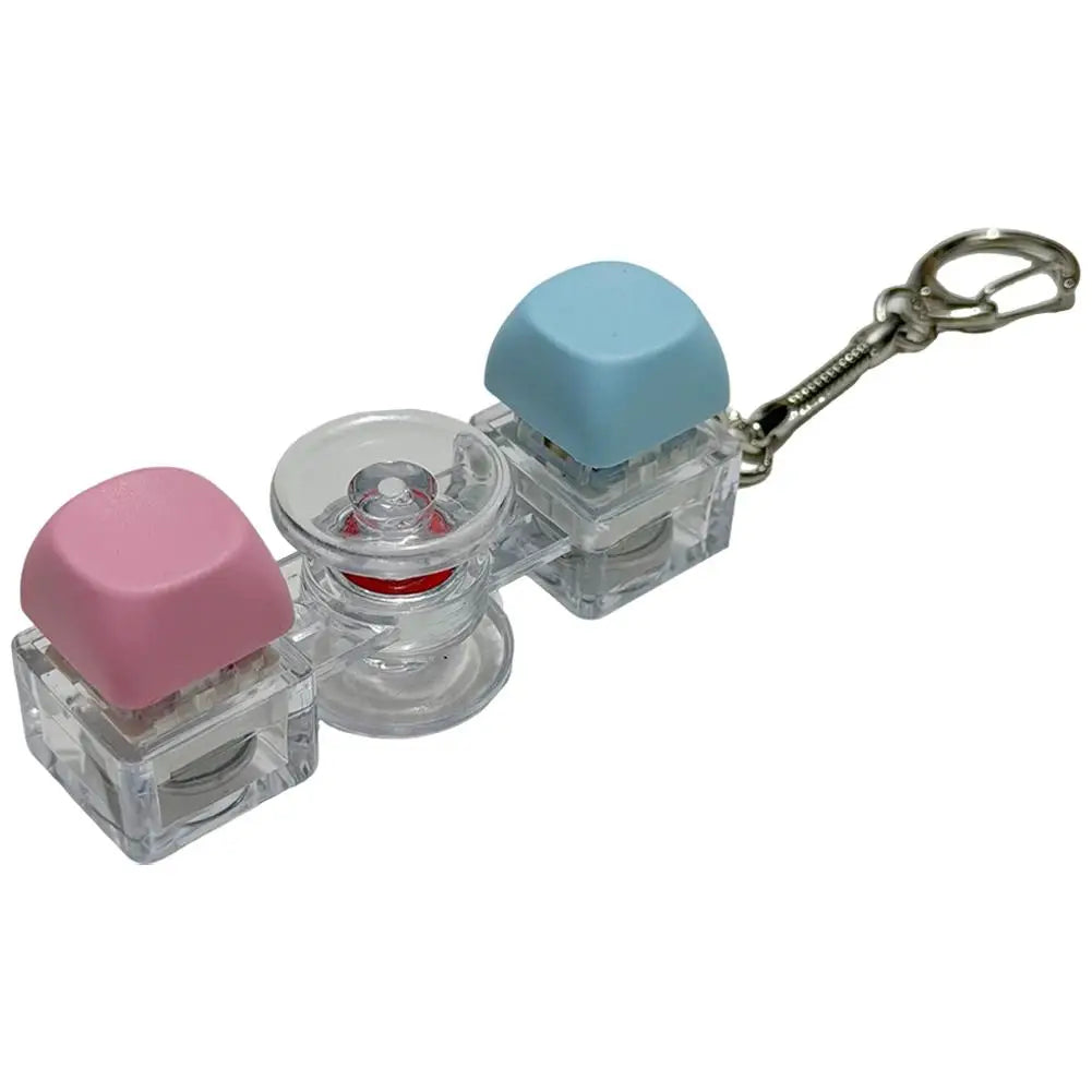 2 Button Decompression Toy Click Fidget Spinner Keychain RGB Light-up Mechanical Keyboard Sound Stress Relief Toy Oasis Select H