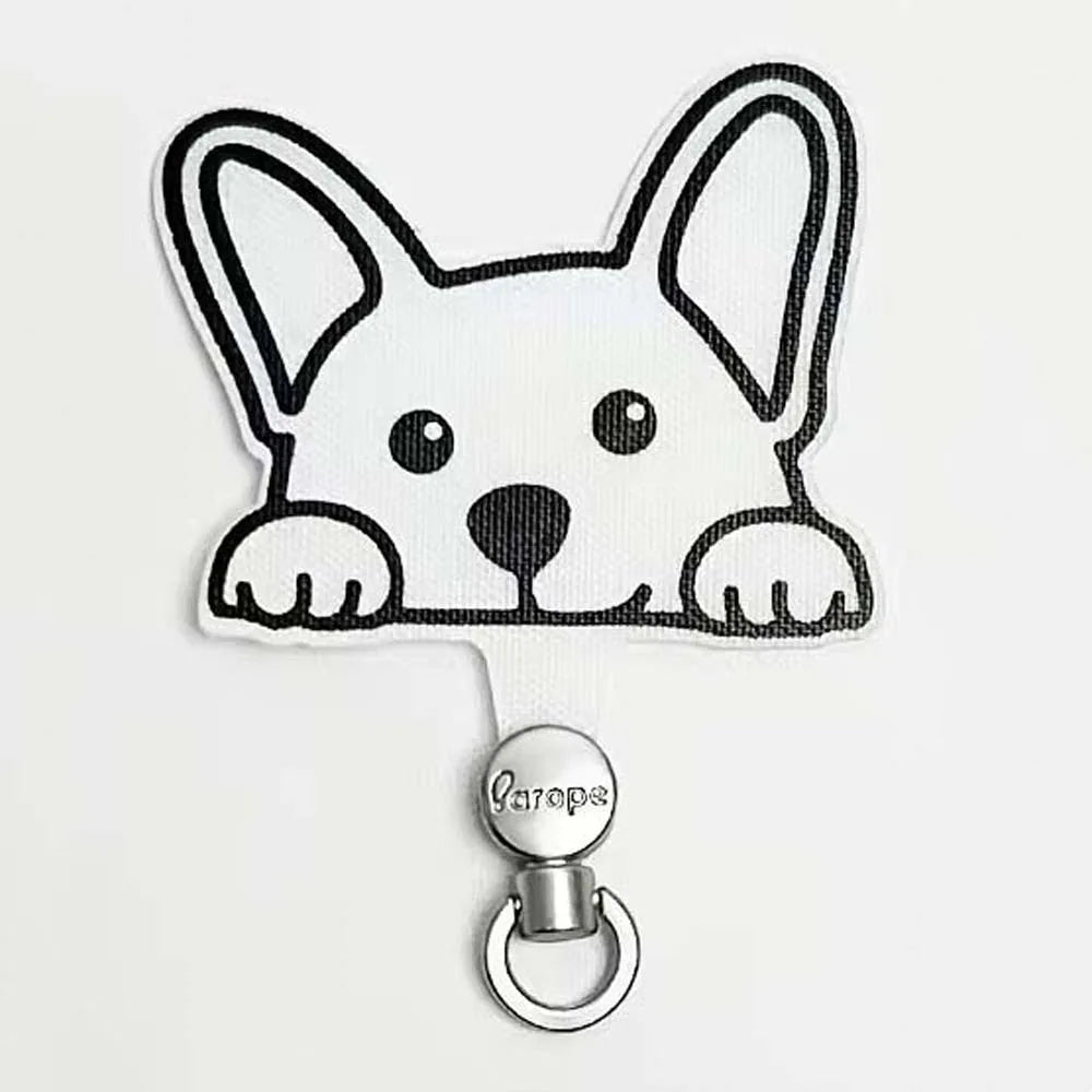 Cartoon Panda Phone Tether Tab Safety Connecter 360 Rotatable Mobile Phone Gasket Detachable Metal Ring Cellphone Lanyard Patch Oasis Select Dog