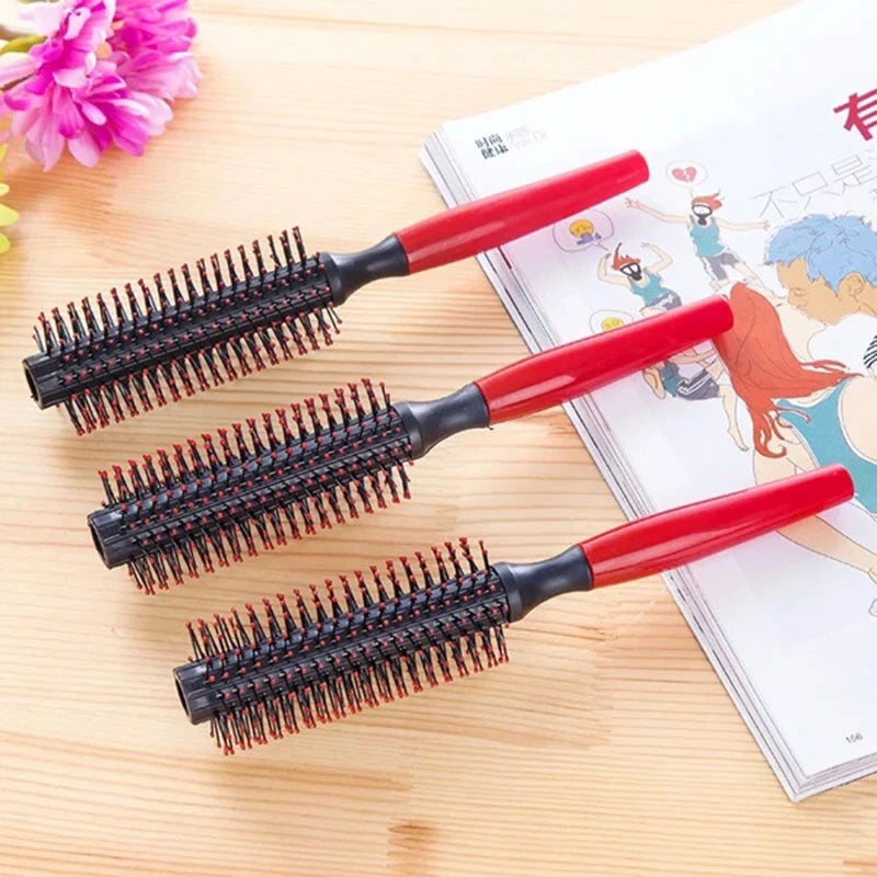 Professional Plastic Round Brush Quiff Roller Curly Hair Comb Hairstyle Massager Hairbrush Dressing Salon Barber Comb New Spiral Oasis Select