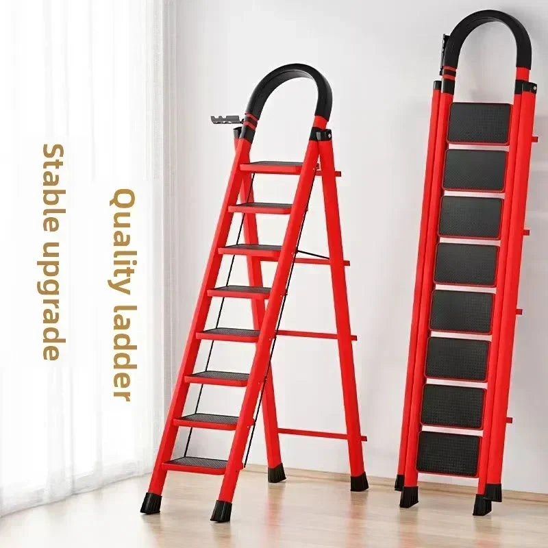 Herringbone Ladder Household Ladder Folding Telescopic Multifunctional Indoor Stairs Thickened Climbing Ladder Escalator Oasis Select