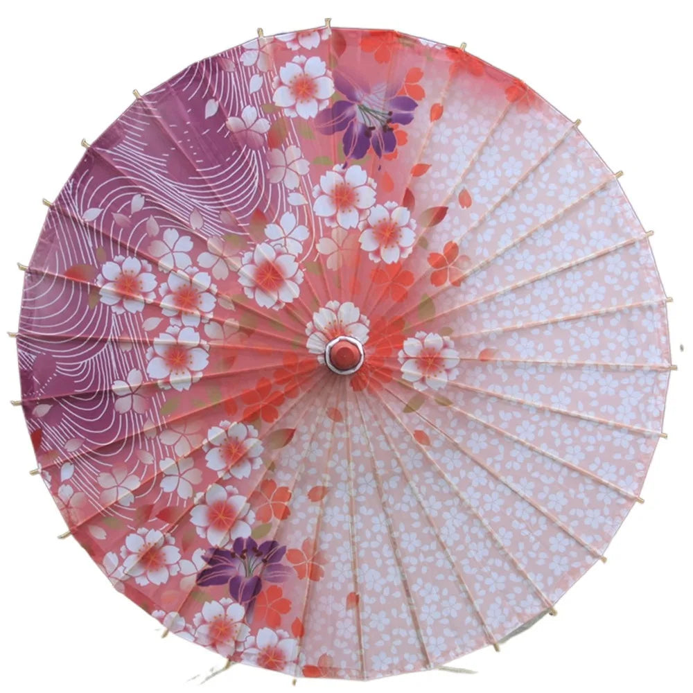 Handmade Silk Cloth Women Umbrella Waterproof Rain Proof Chinese Oil Paper Umbrella Decorative Ancient Dance Umbrella Oasis Select Style 17