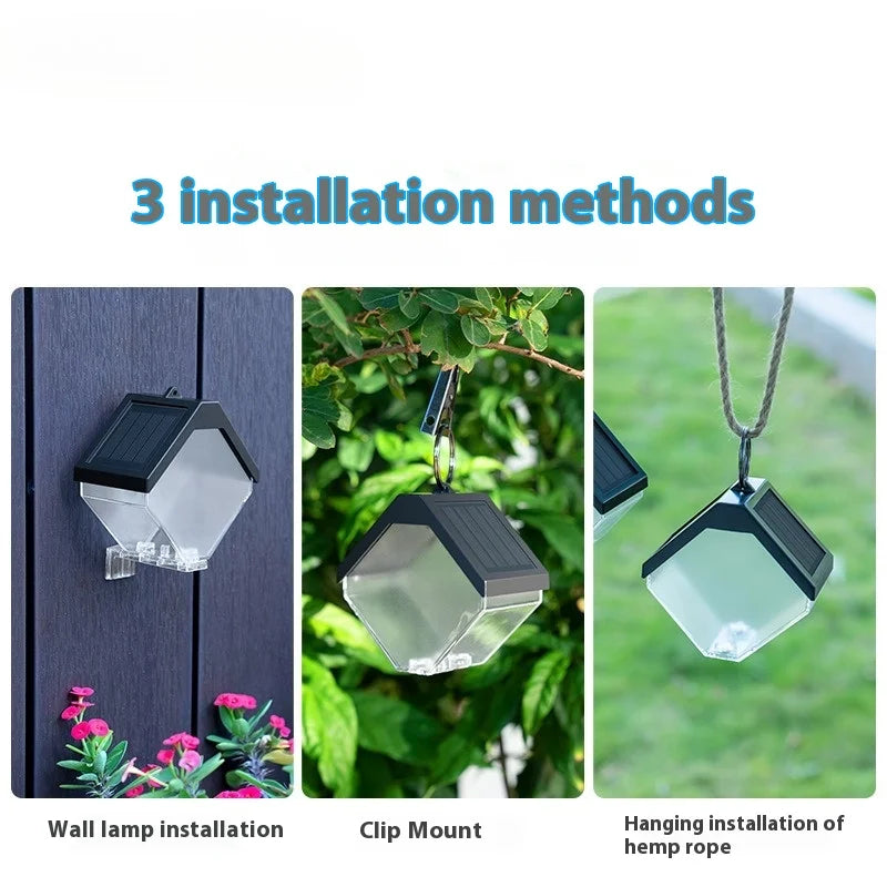 Solar-powered Ice Brick Chandelier, Outdoor Decorative Villa Hanging Lamp, Garden Light-controlled Sensor Atmosphere Garden Lamp Oasis Select