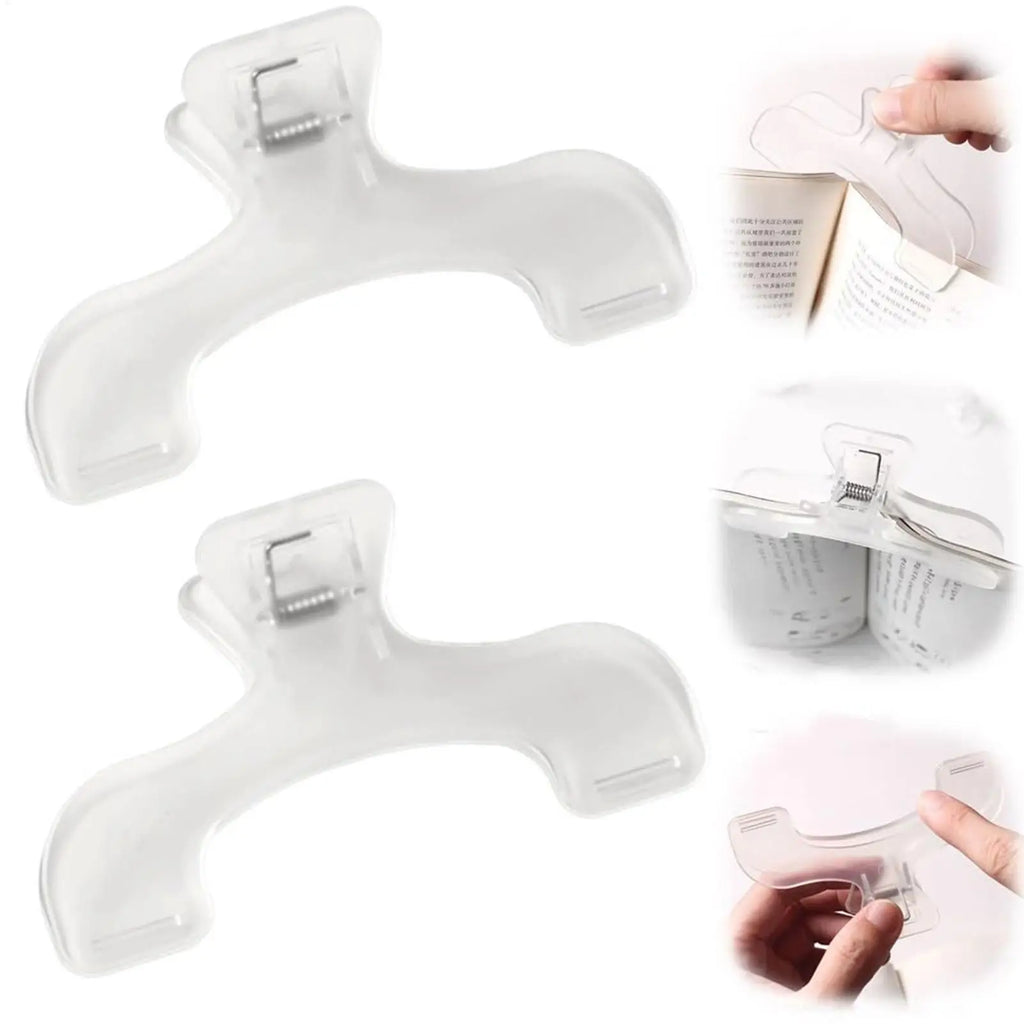 Plastic Book Clip Simple Reading Aid Fixed Book Holder Bookmarks Creative Design Practical Note Holder for Bookstore Page Marker