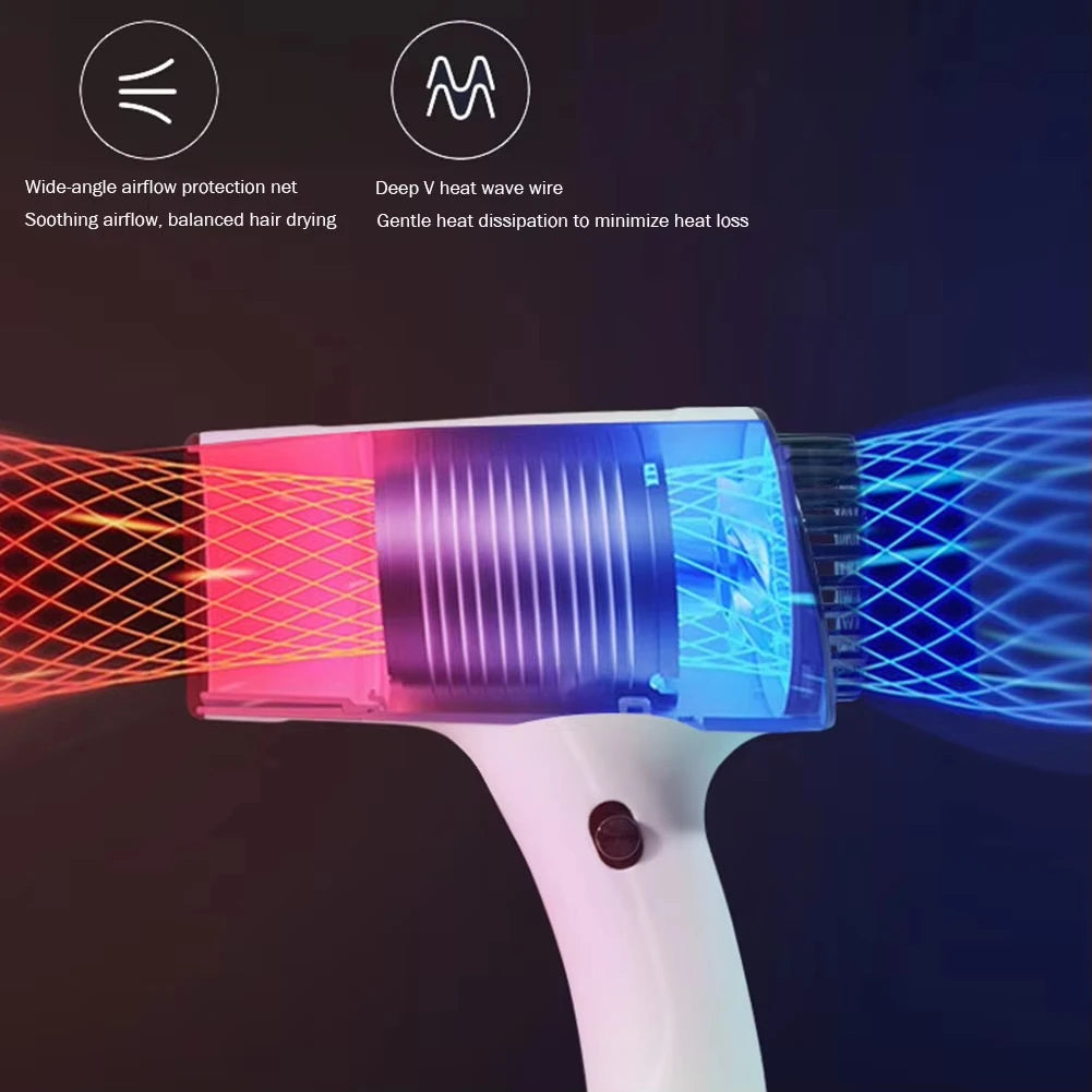 Cordless Ionic Hair Dryer USB Rechargeable 2600mAh Travel Blow Dryer