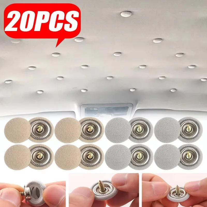 10/20/30/40pcs Car Roof Cloth Fixing Buckle Snap Rivets Retainer Car Interior Ceiling Buckles Headliner Auto Roof Metal Buckle Oasis Select