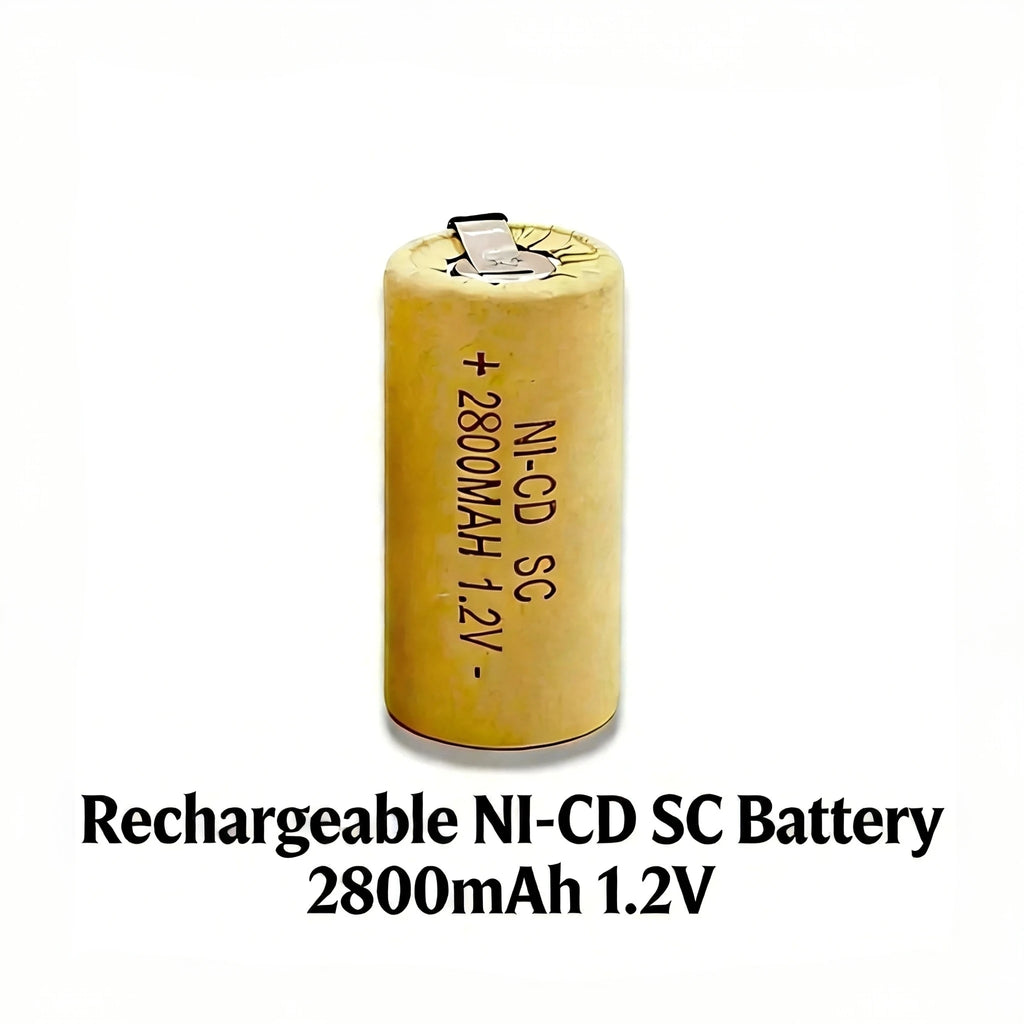 1.2V Battery SC Rechargeable Battery 1.2V 2800mAh Sub C NI-CD Cell With Welding Tabs for Electric Drill Screwdriver DIY BATTERI Oasis Select