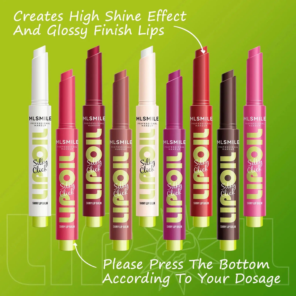 MLSMILE Mirror Gloss Lip Balm Oil – Long Lasting, 9 Shades