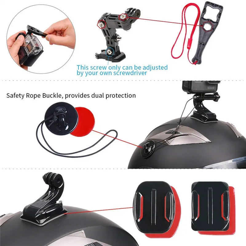 Motorcycle Helmet Chin Mount Kit for GoPro & Action Cameras