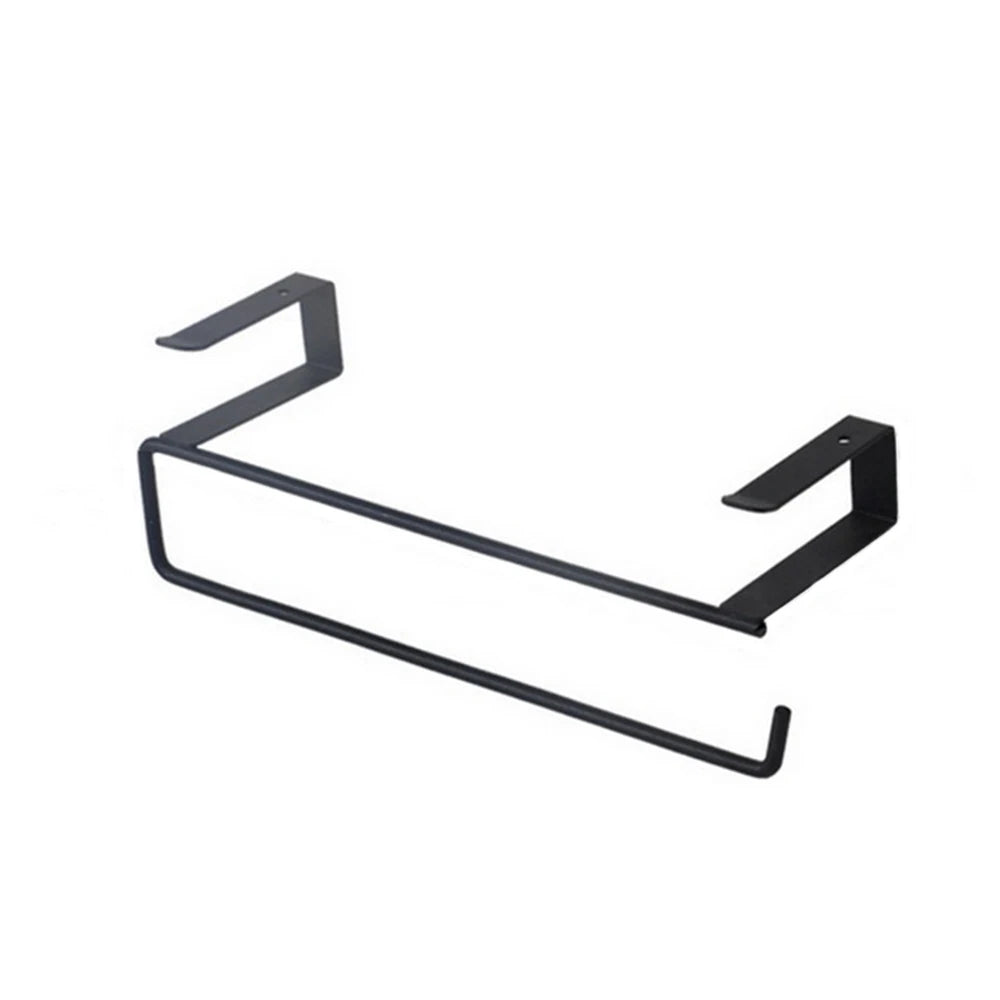 Kitchen Towel Rack Metal Bathroom Toilet Paper Towel Hanging Holder Kitchen Roll Paper Stand Home Storage Tissue Racks Oasis Select Black