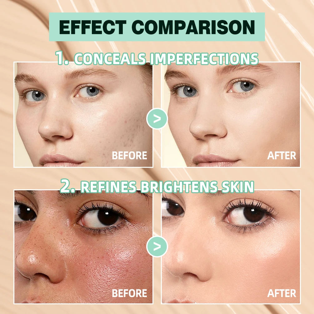 QIBEST Liquid Concealer Foundation – Matte, Full Coverage, Waterproof