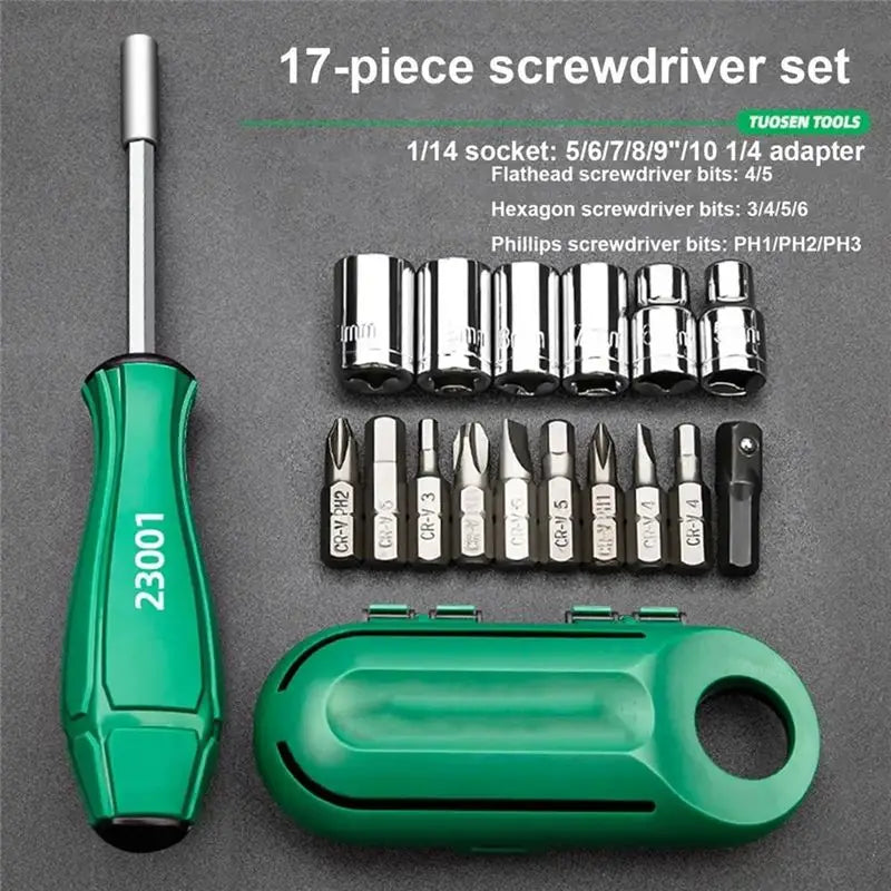 LIKE WISH Portable Screwdriver Set Portable Multi-Purpose Screwdriver High-Strength Screwdriver Nut Driver For Daily Repair Oasis Select