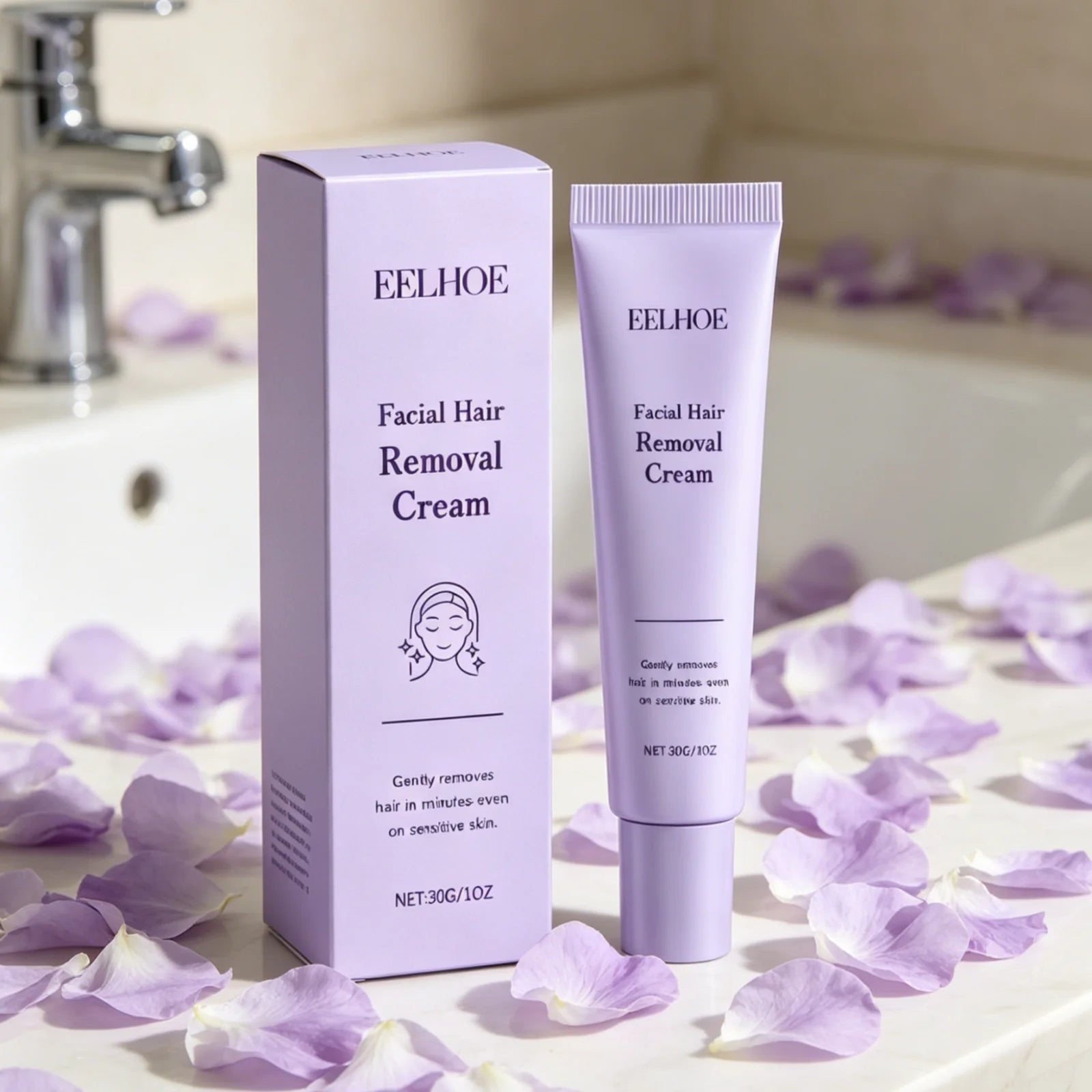 EELHOE Facial Hair Removal Cream – Painless & Gentle Facial Depilatory Cream Oasis Select