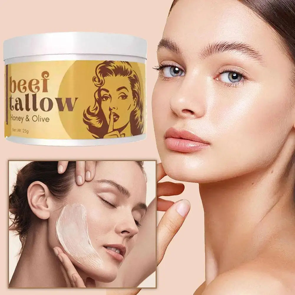 1/2PCS Whipped Beef Tallow And Honey Balm Moisturizing Beef Tallow Face Cream Body Lotion Grass Fed Grass Finished Face Cream Oasis Select