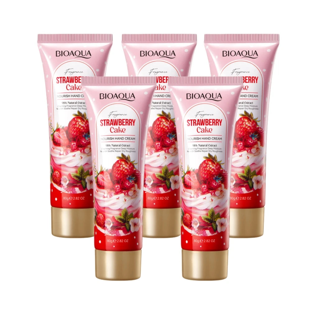 BIOAOUA Strawberry Cake Hand Cream 80g – Deep Hydration