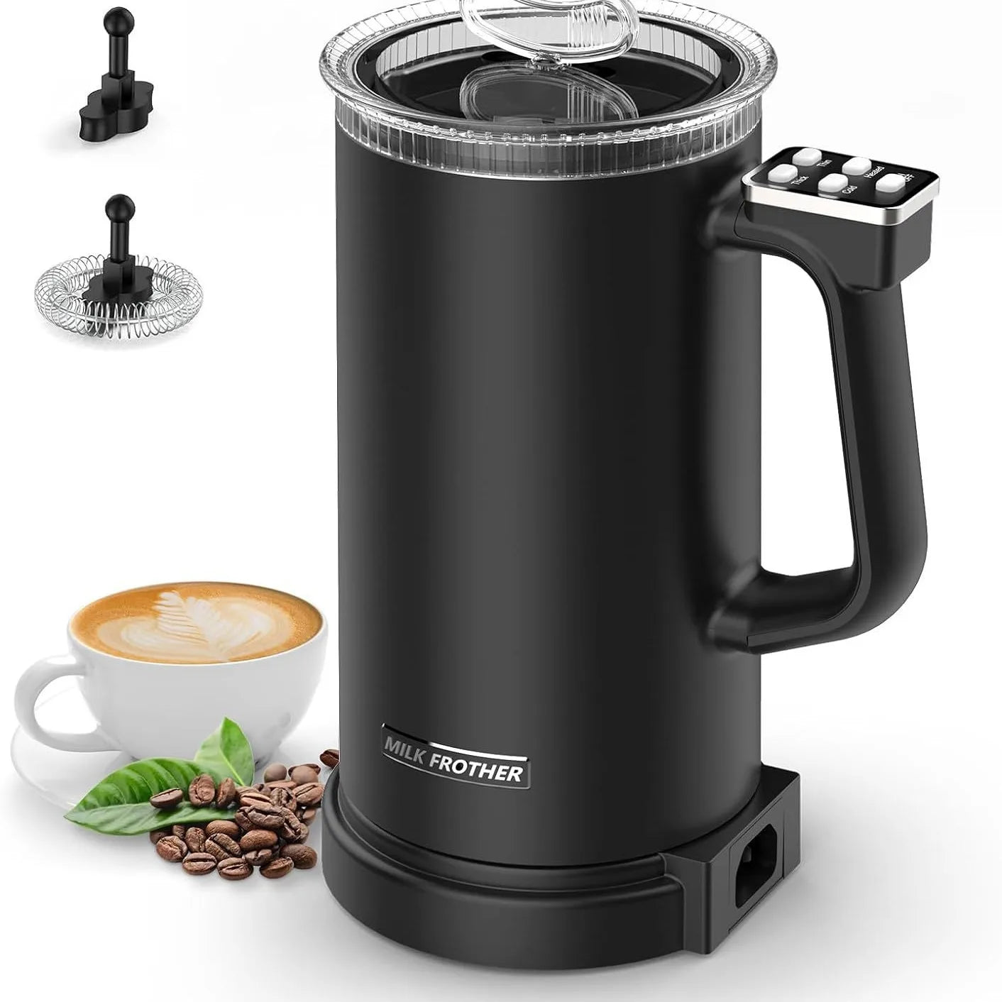 4-in-1 Electric Milk Frother 500ml | Hot & Cold Foam Maker