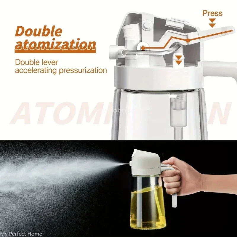 2in1 Oil Sprayer Plastic Bottle for Cooking Anti-leakage Olive Oil Storage Bottle for BBQ Air Fryer Steak Salad Kitchen Supplies Oasis Select