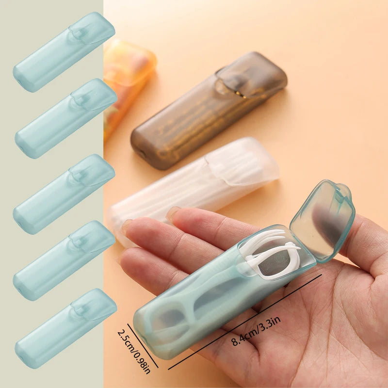 Portable Plastic Toothpick Case - Clear Toothpick Holder for Outdoor Travel, Kitchen, and Restaurant Supplies Oasis Select 5pcs blue style C