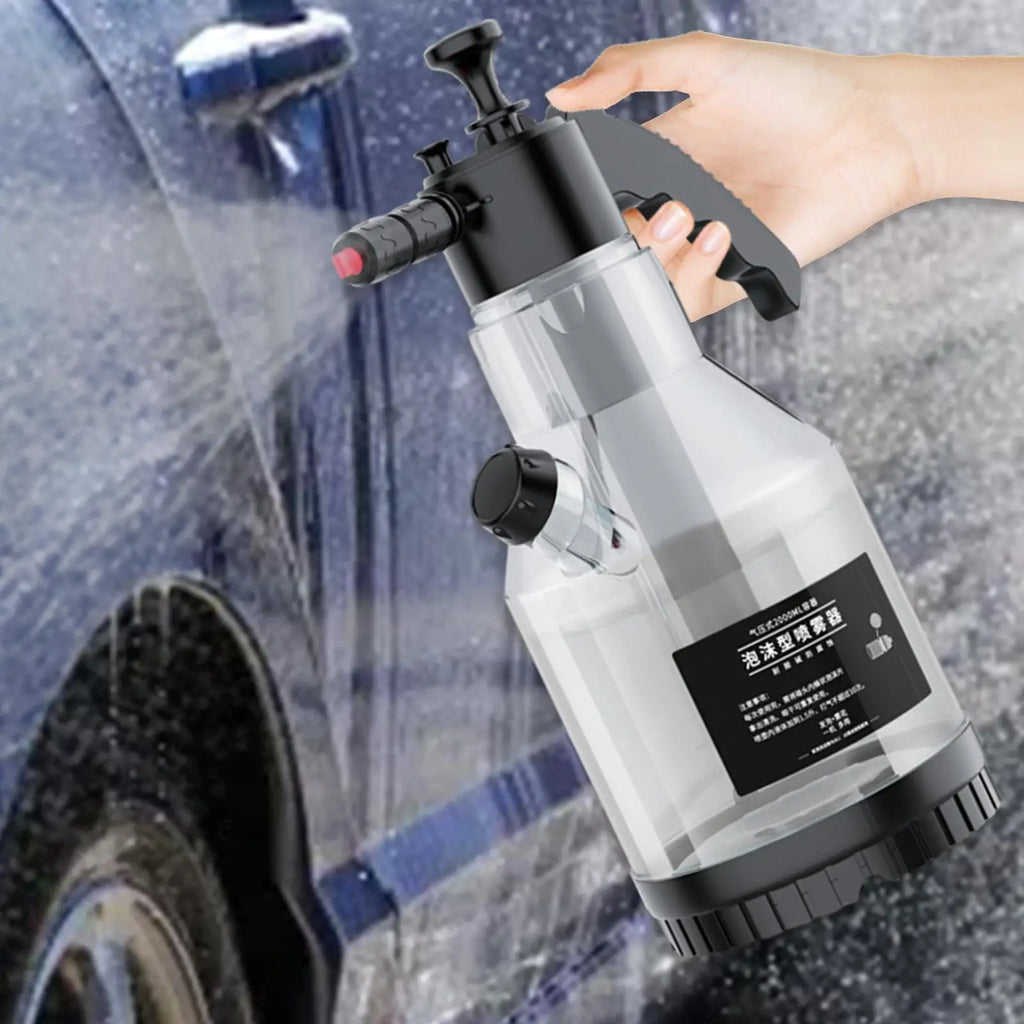 Car Wash Cannon 2L Foam Sprayer Garden Hose Compatible Car Detailing Snow Foam With Side-Opening Lid Anti-Wind For Floor Window Oasis Select