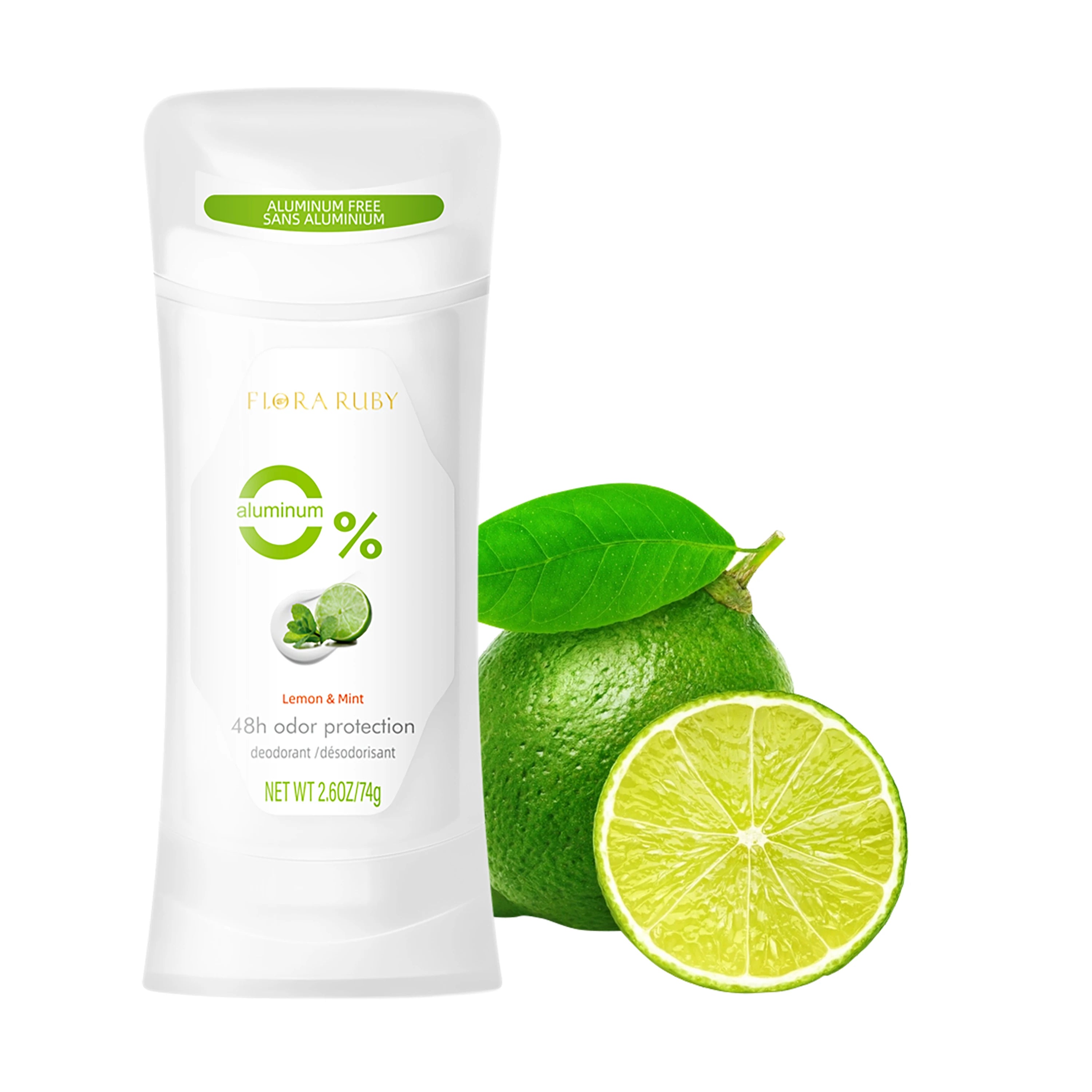 Flora Ruby deodorant stick, long lasting fragrance, keep fresh all day,Eliminate Odor Underarm,Suitable for Daily,Exercise Oasis Select Lemon