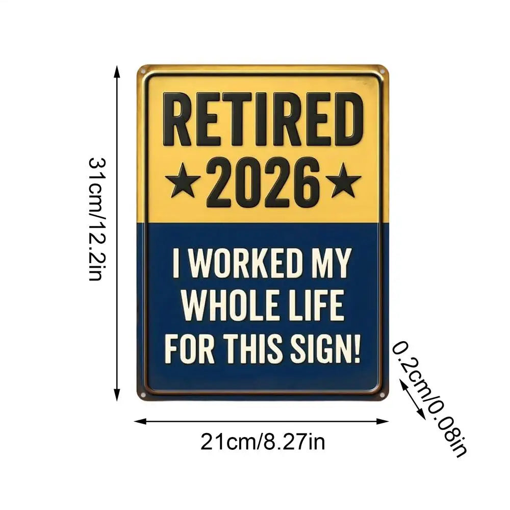 Retired Signs for Men Women Bright Long Lasting Photo Prop Keepsake Retirement Party Decoration for Home Bedroom Offices Cafes Oasis Select Yellow
