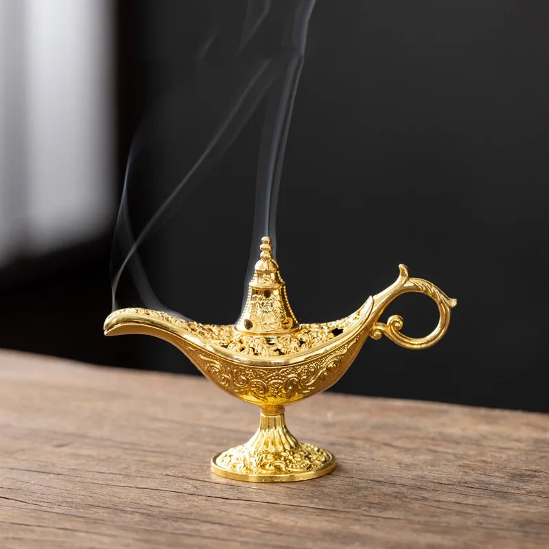 Retro Metal Aromatherapy Burner Elaborate Hollow Carved Cloud Pattern Decor Exotic Style Indoor Fragrance Ornament Elegant Oasis Select A