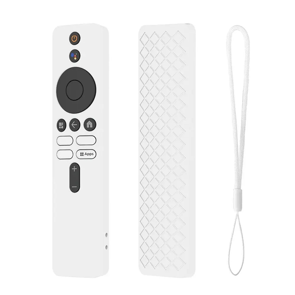 Protective Case Remote Control Case Plain Color Shockproof TV Stick Cover Silicone for Xiaomi TV Box S (2nd Gen) Oasis Select white