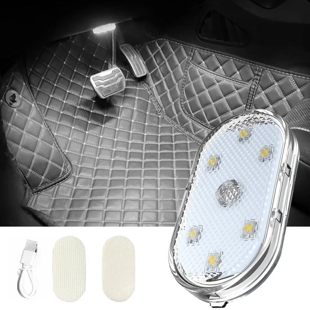 1/2pcs LED Touch Light Hand Car Roof Ceiling Lamp Indoor Car Lighting Night Reading Light Reading Lamp Car Interior Lights Oasis Select white