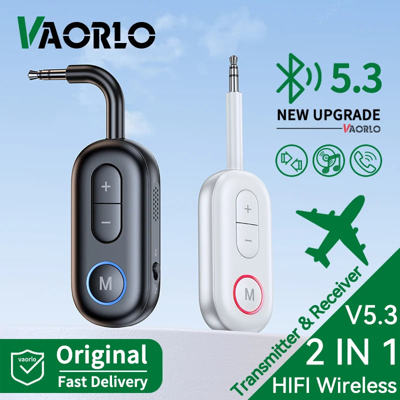 Bluetooth 5.3 Audio Transmitter Receiver 3.5MM AUX Hifi Stereo Music Wireless Adapter With Mic For Car Airplane TV PC Headphone Oasis Select