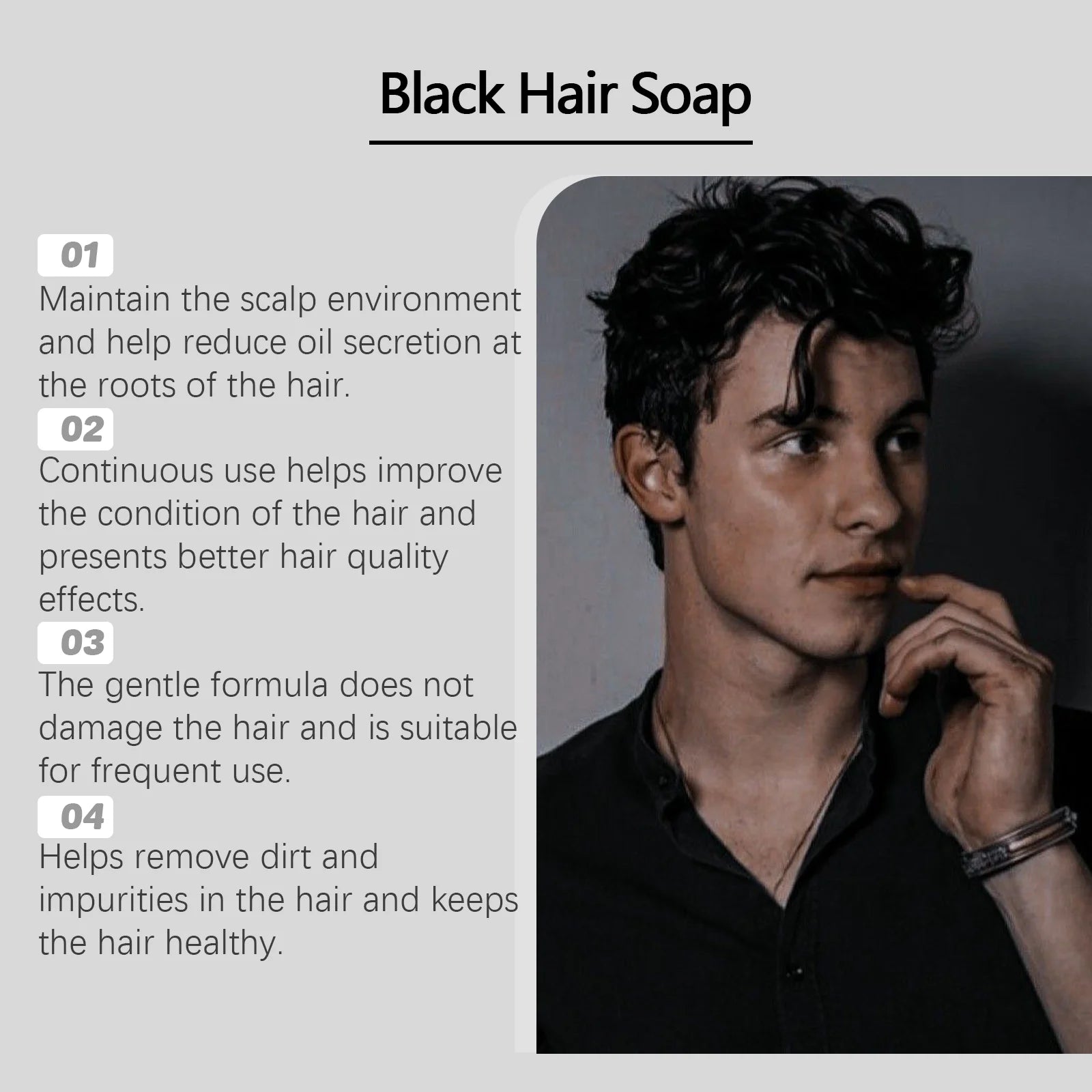 Bamboo Charcoal Hair Cleansing Soap Men's Solid Hair Care Scalp Soft Repair Nourishing Hair Root Fresh Hair Cleansing Soap Oasis Select