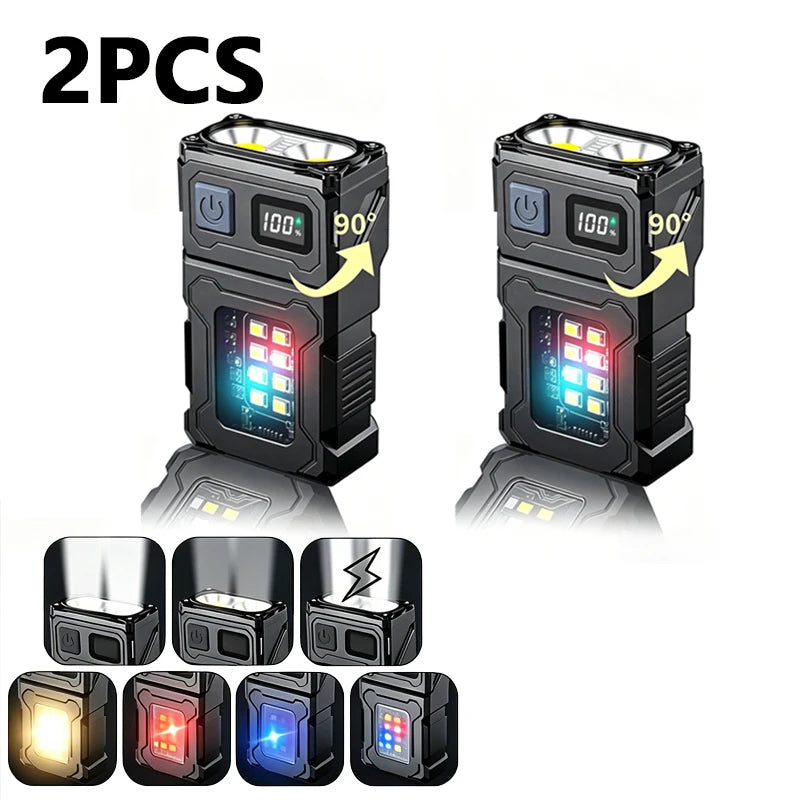 Mini USB-C Rechargeable LED Flashlight 800LM COB Clip Magnet