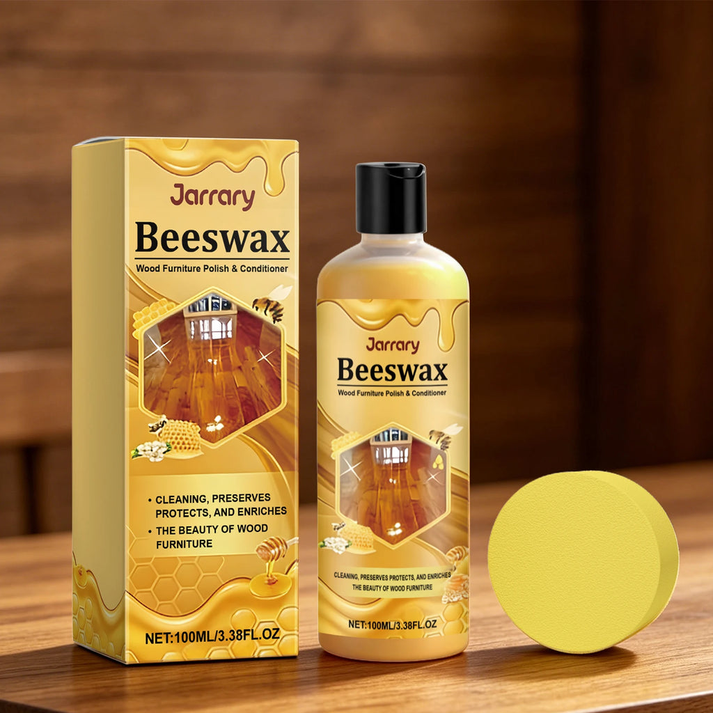 Beeswax Wood Polishing Agent with Sponge Wooden Furniture Polishing Restore Shine Protect Wooden Surfaces Beeswax Wood Care Wax Oasis Select