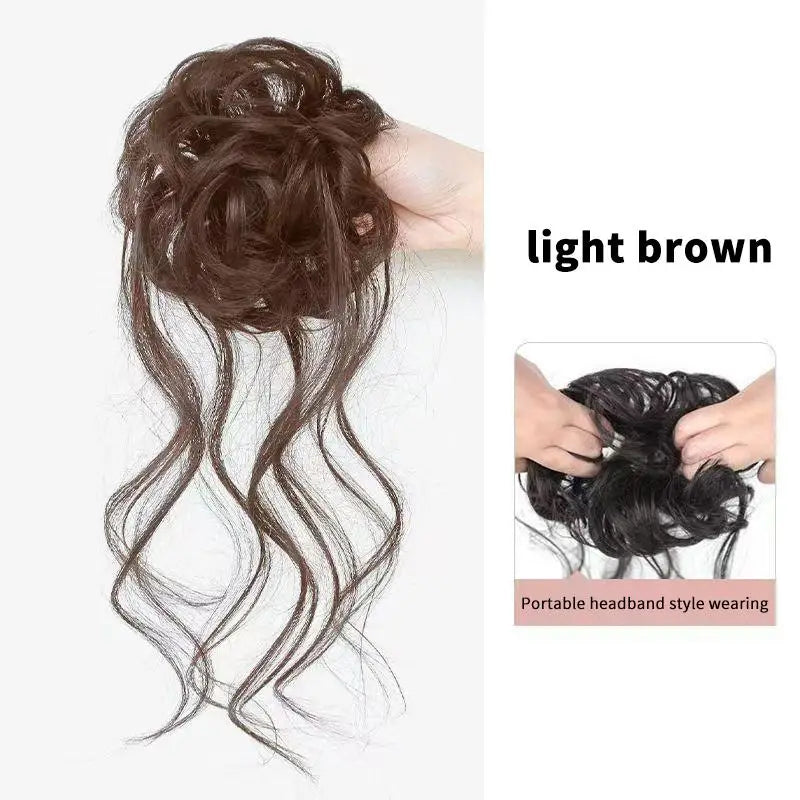 Wispy Dragon Bun Hair Extension – Messy Curly Clip-On Updo Clip-On Hair Extension Oasis Select 2