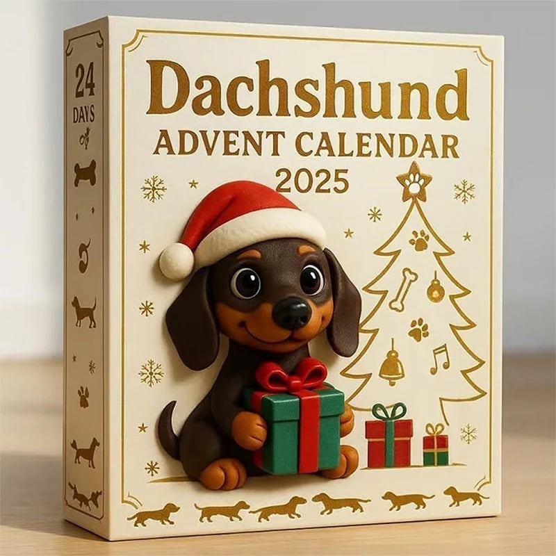 2025 Dachshund Advent Calendar 24 Days Christmas Countdown Cute Acrylic Holiday Tree Decoration for Dog Lovers Oasis Select