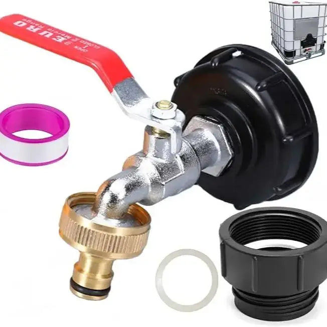 Durable IBC Tank Tap Adapter S60*6 Coarse Thread to 1/2'' 3/4'' Connector Replacement Valve Garden Home Valve Fitting Faucet Oasis Select