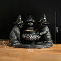Halloween Wizard Cat Mysterious Dark Style Retro Display Resin Craft Scented Candle Candlestick Oasis Select wizard cat